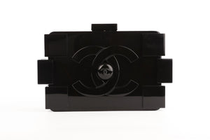 CHANEL BLACK 2014 BOY BRICK LEGO PLEXIGLASS CLUTCH
