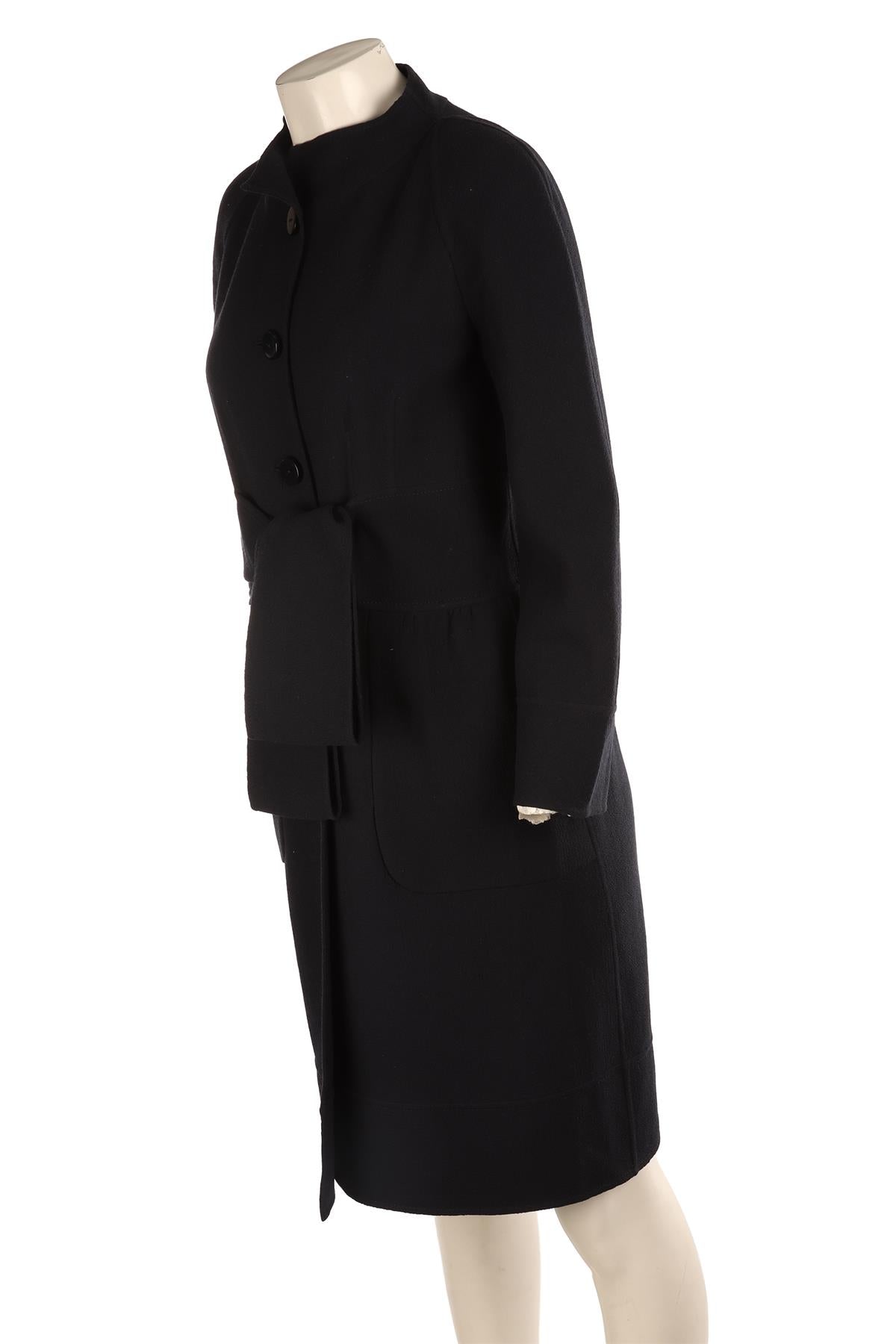 VALENTINO NAVY VINTAGE WOOL COAT UK 10