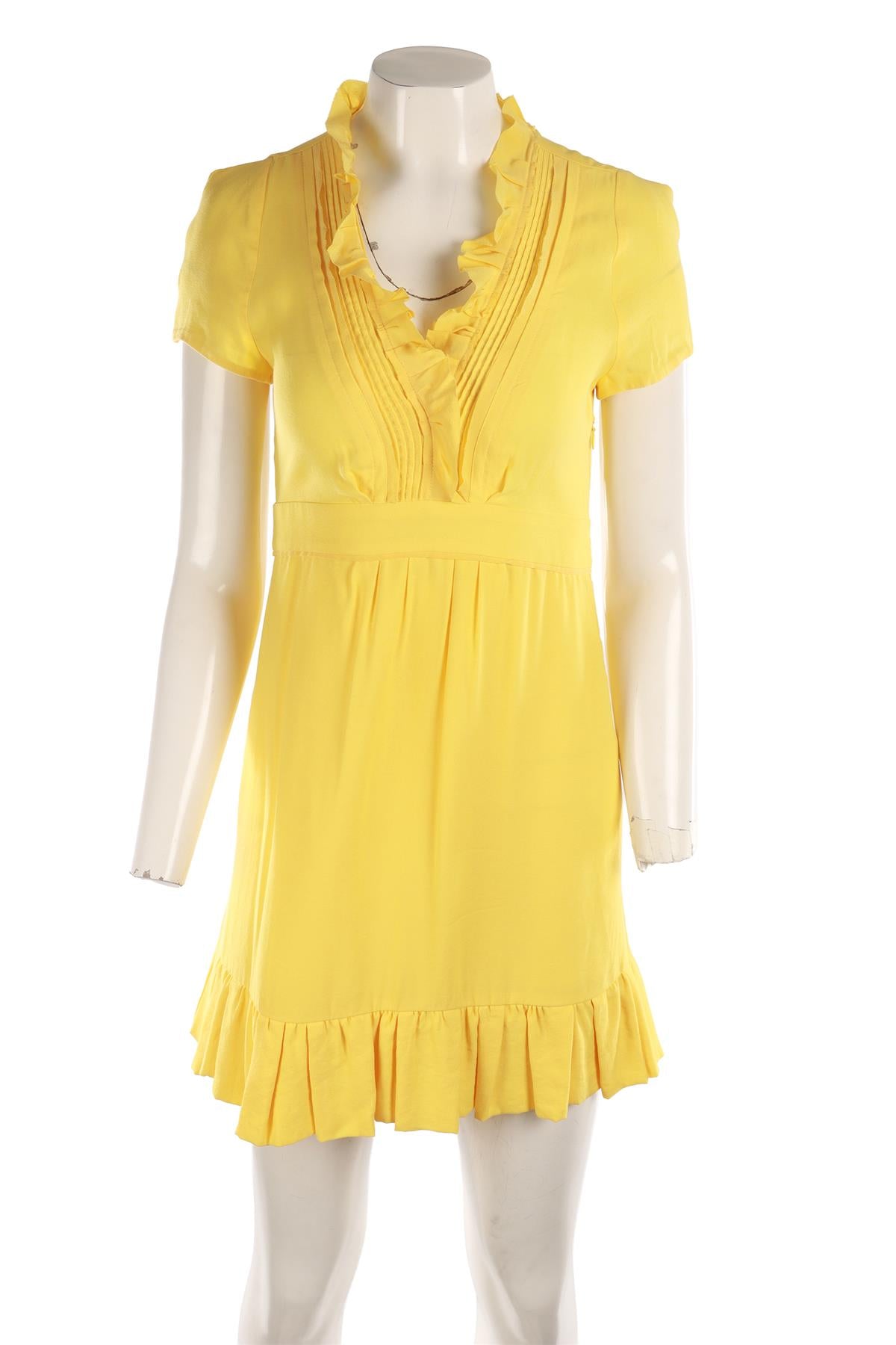 MAJE YELLOW CREPE MINI DRESS 1 UK 6