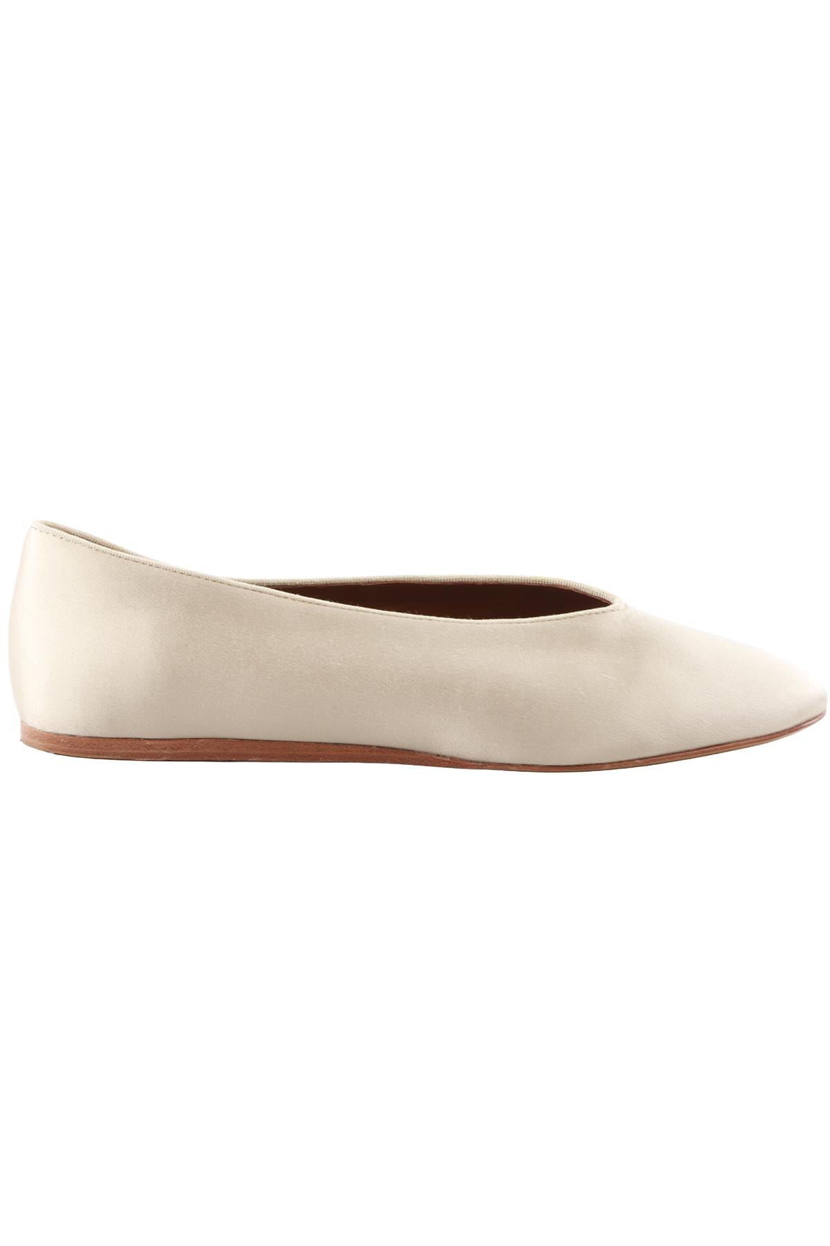 BERYL CREAM SATIN BALLET FLATS