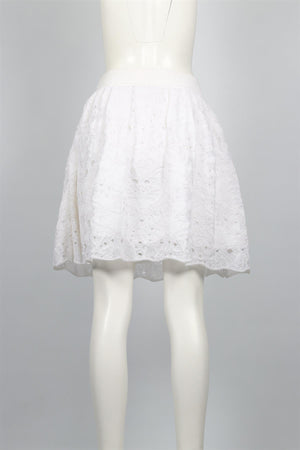 CHANEL WHITE 2013 KNIT MINI SKIRT FR 36 UK 8