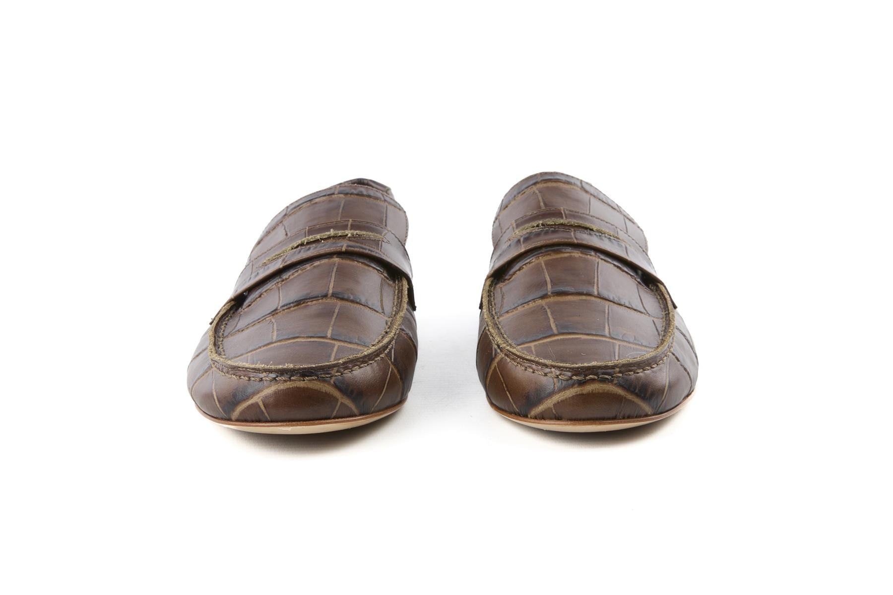 JAMIE HALLER BROWN THE PENNY LEATHER LOAFERS EU 38 UK 5 US 8