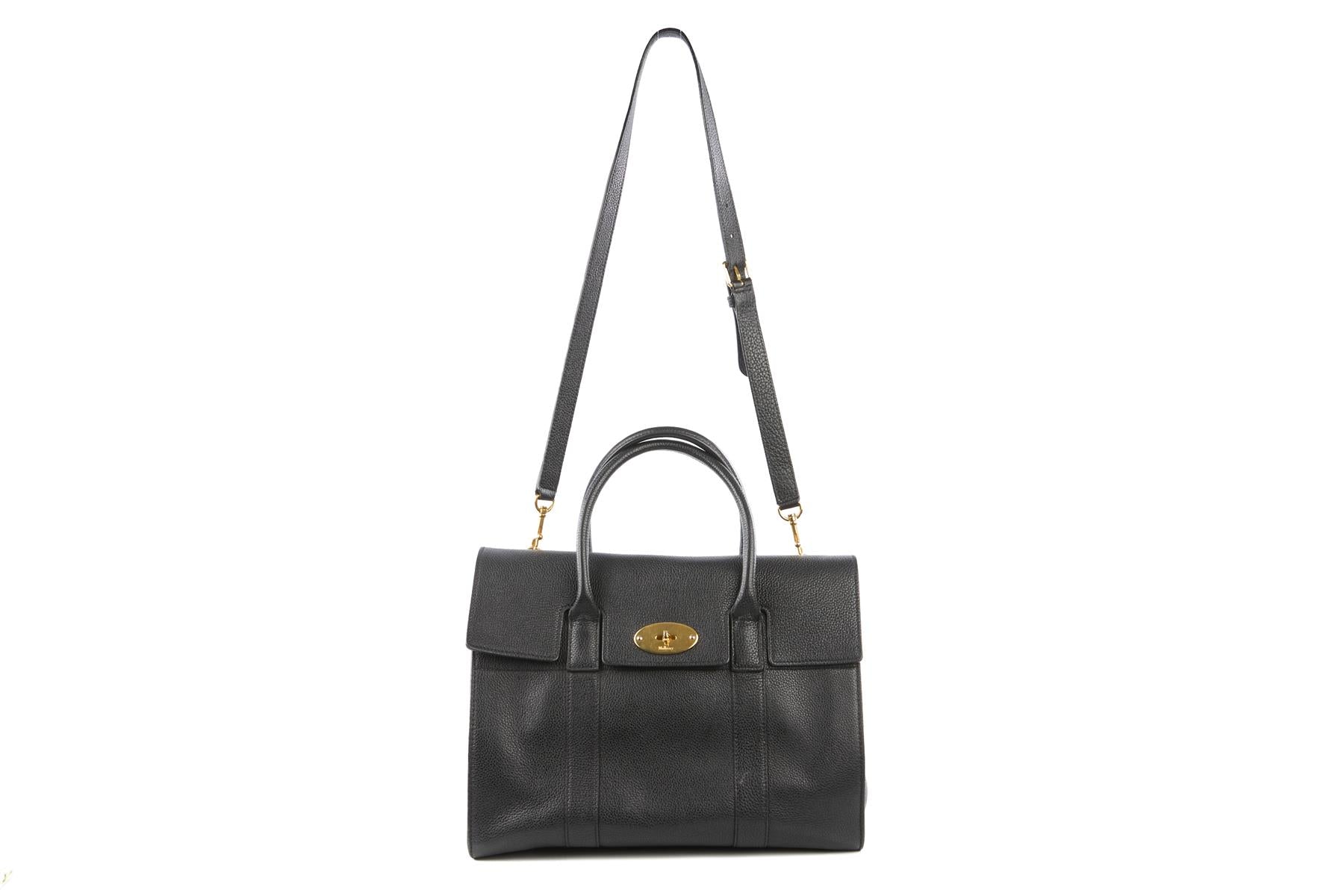 MULBERRY BLACK BAYSWATER LEATHER TOTE BAG