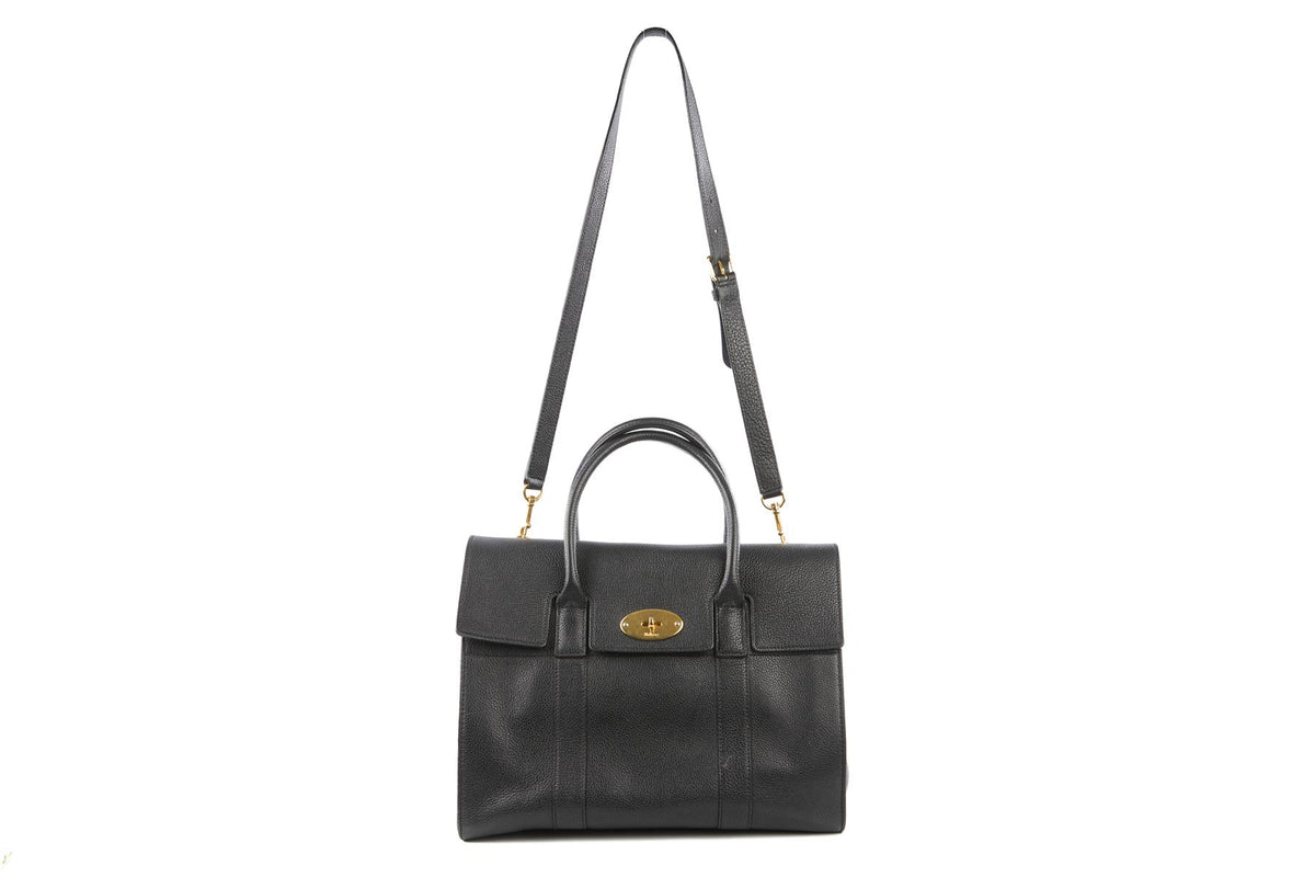 MULBERRY BLACK BAYSWATER LEATHER TOTE BAG