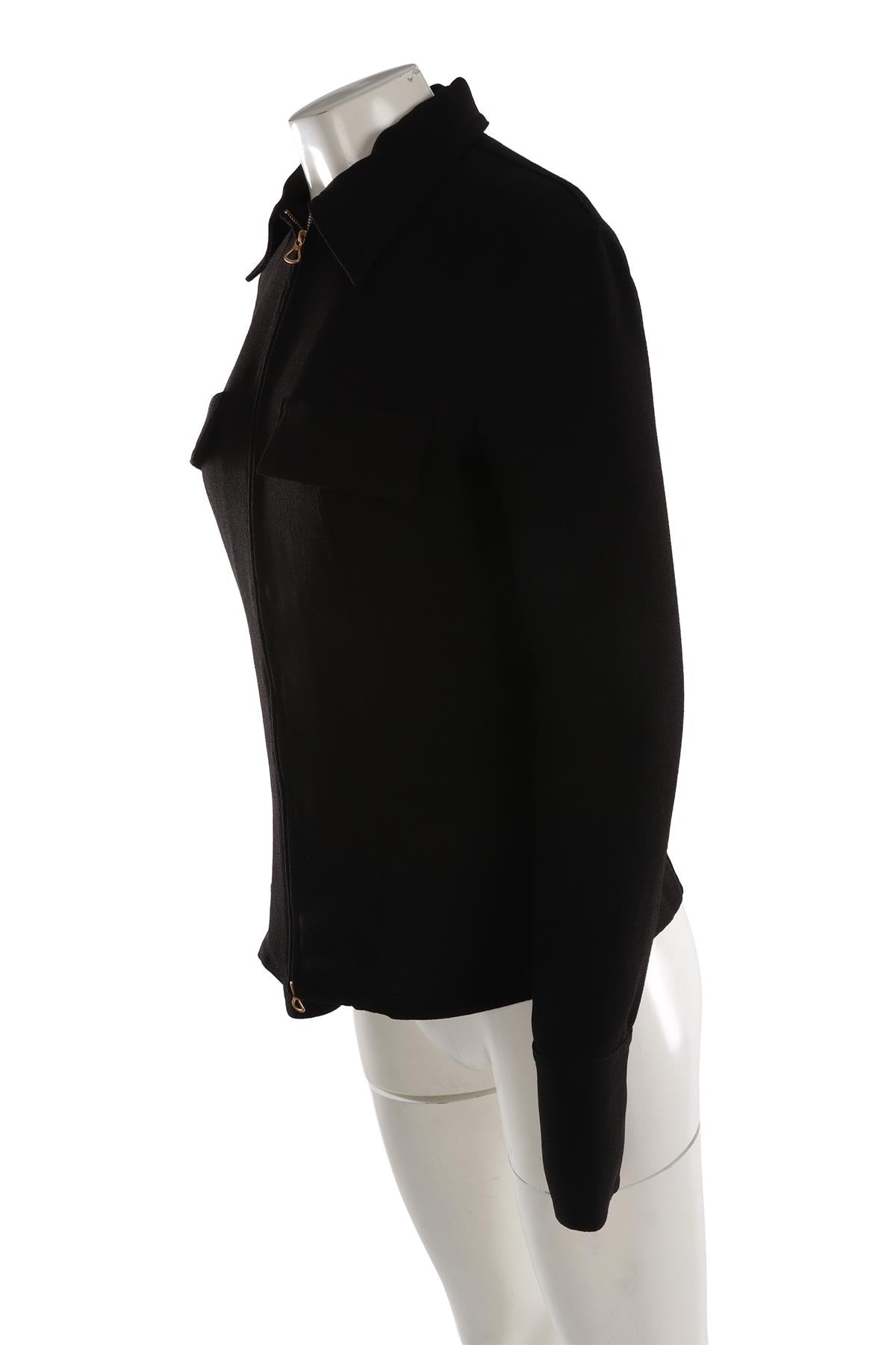 NANUSHKA BLACK CREPE SHIRT SMALL