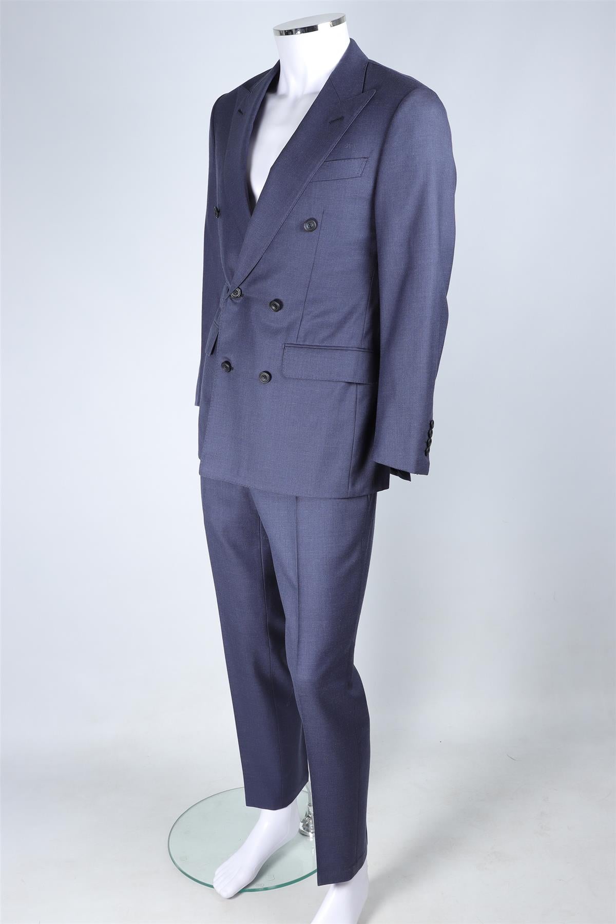 THOM SWEENEY NAVY MEN'S WOOL TWO PIECE SUIT SMALL