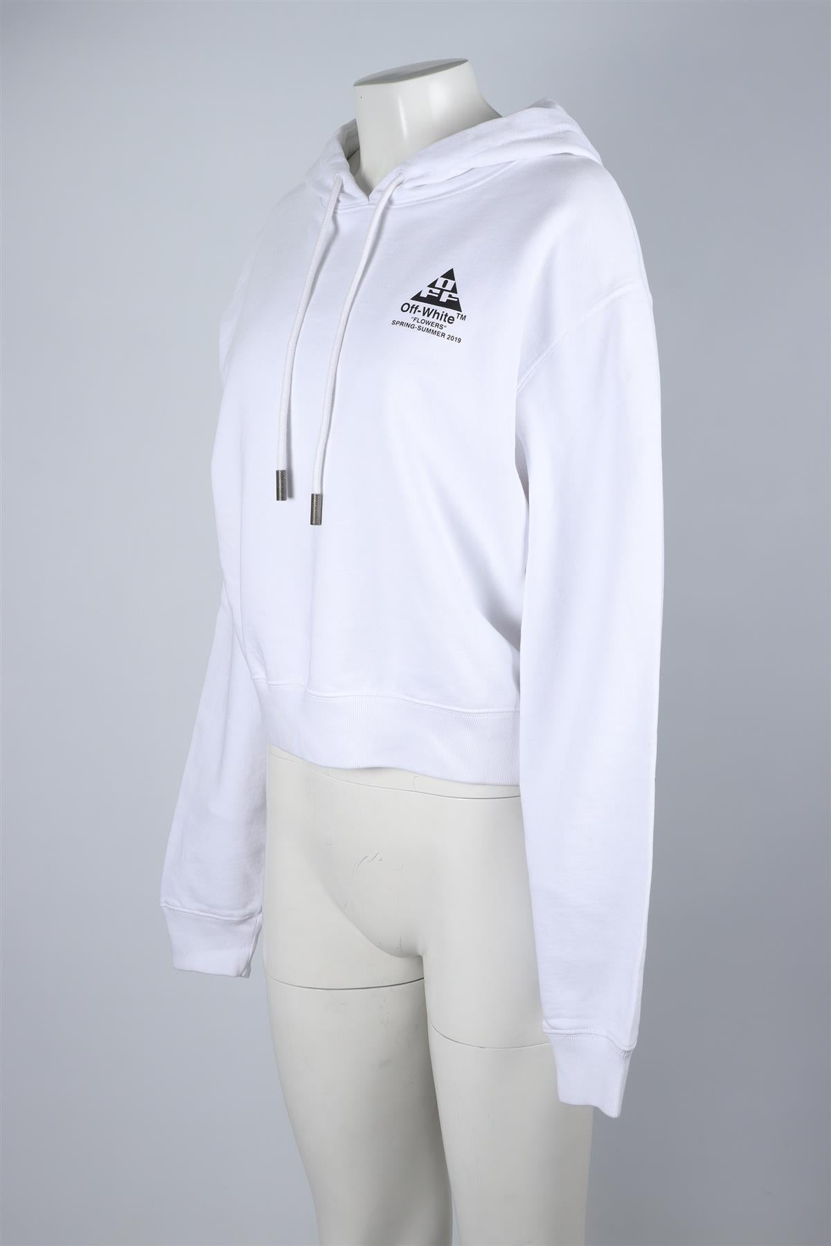 OFF-WHITE WHITE COTTON HOODIE MEDIUM