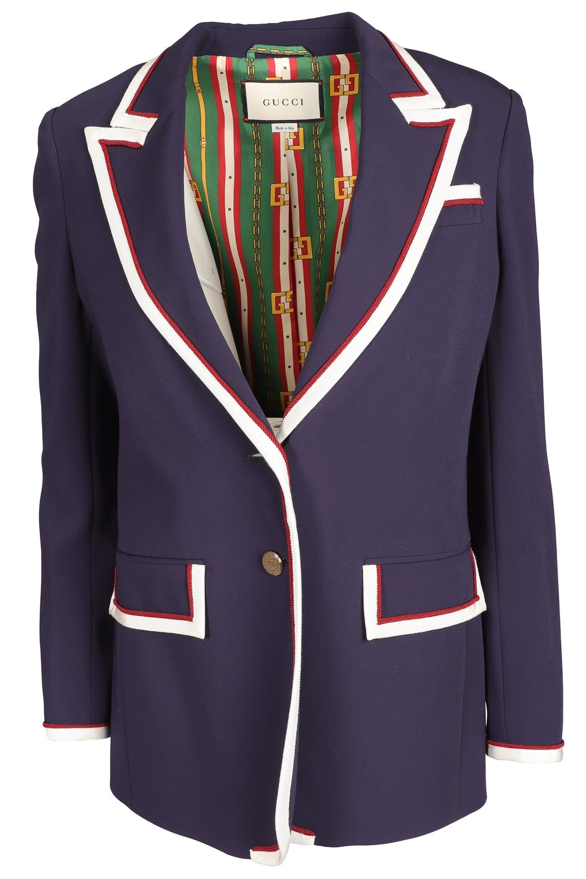 GUCCI NAVY COTTON BLAZER IT 42 UK 10