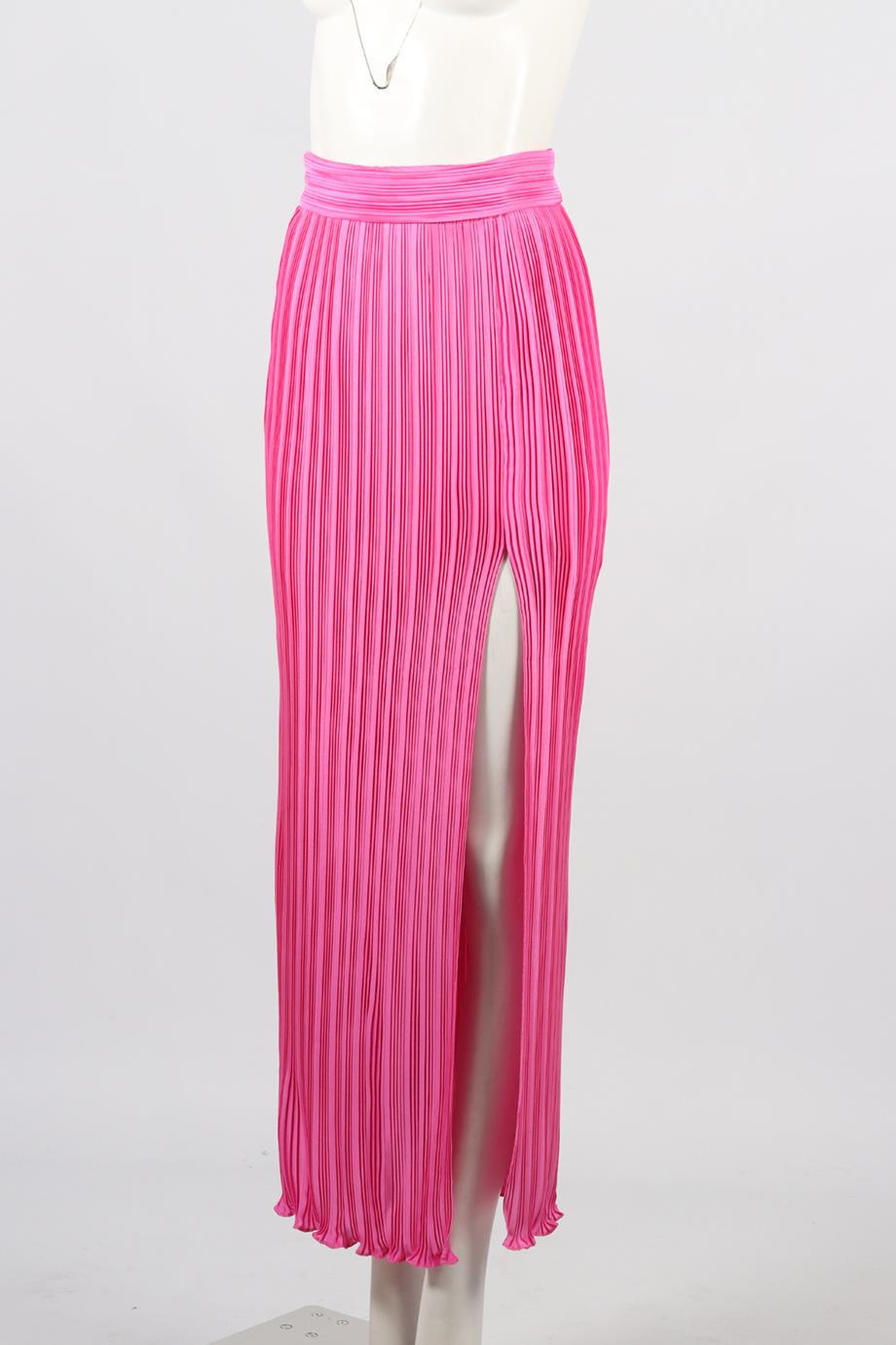 AIIFOS PLEATED SATIN MIDI SKIRT XSMALL