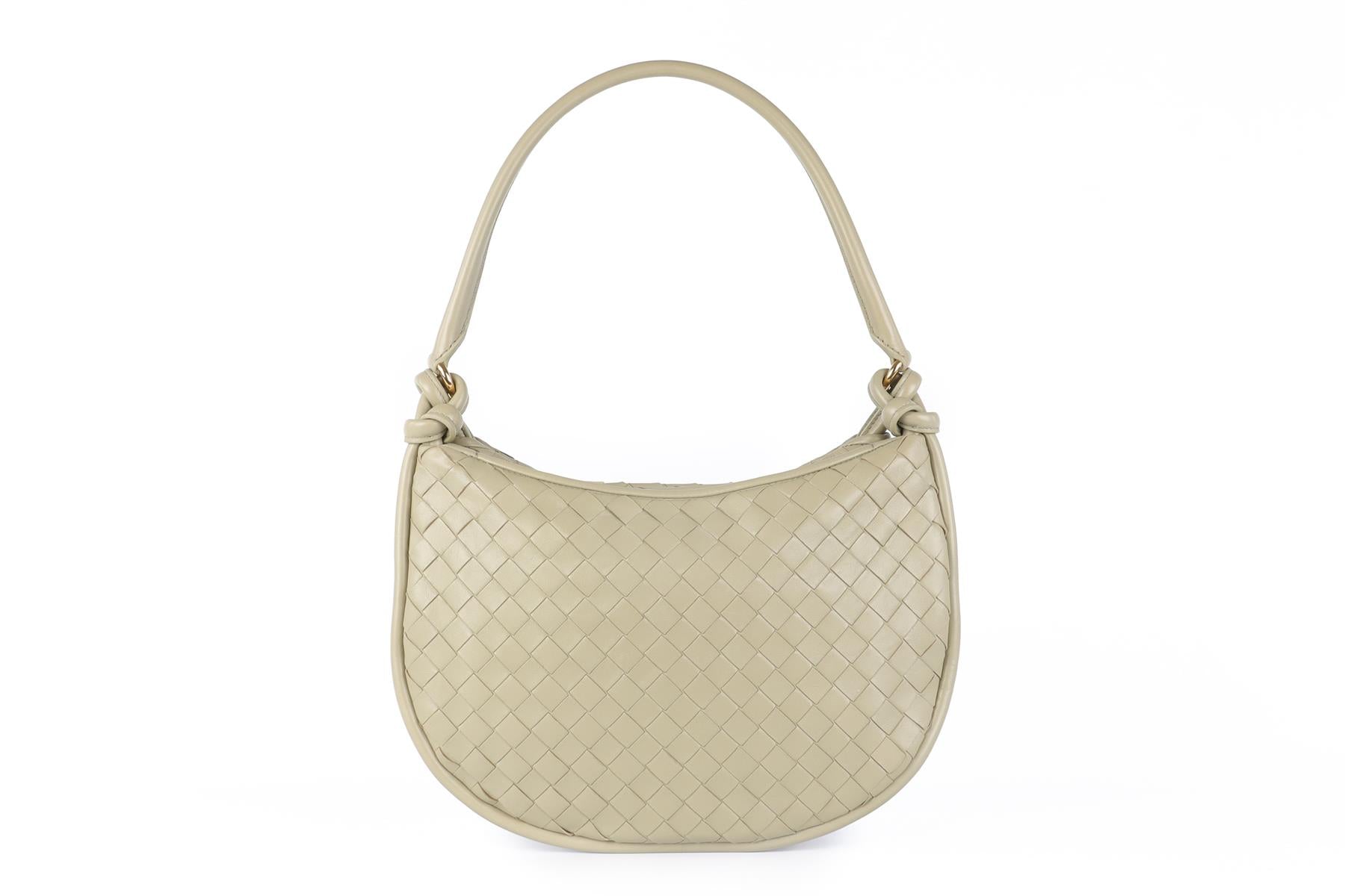 BOTTEGA VENETA GREEN GEMELLI MEDIUM INTRECCIATO LEATHER SHOULDER BAG