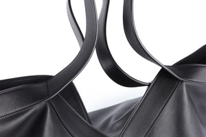 SAINT LAURENT BLACK Y LEATHER TOTE BAG