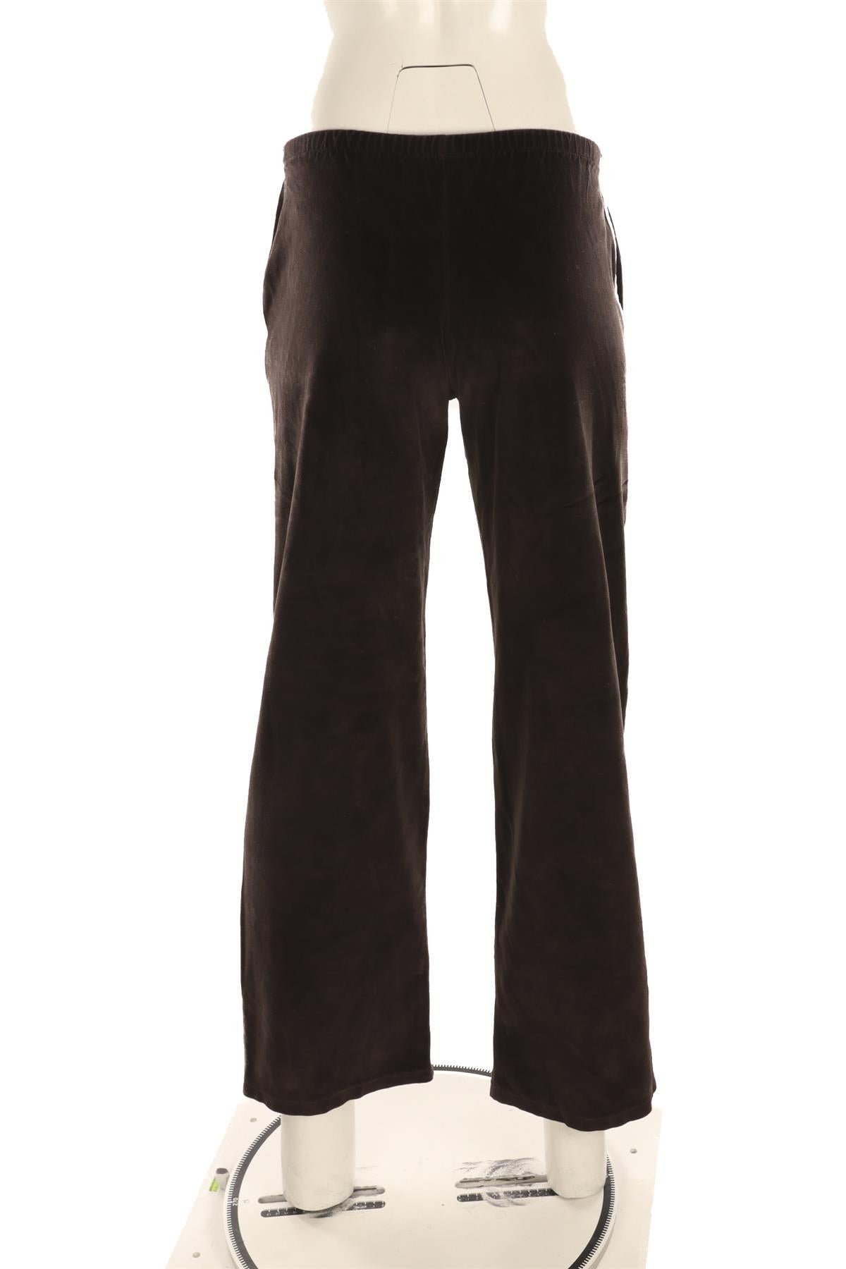 SPORTY & RICH BROWN VELVET STRAIGHT LEG PANTS SMALL