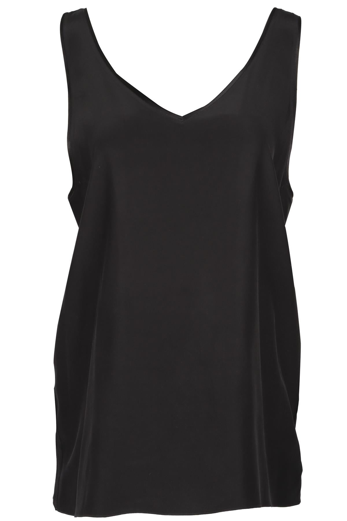 VICTORIA BECKHAM BLACK SILK TOP UK 14