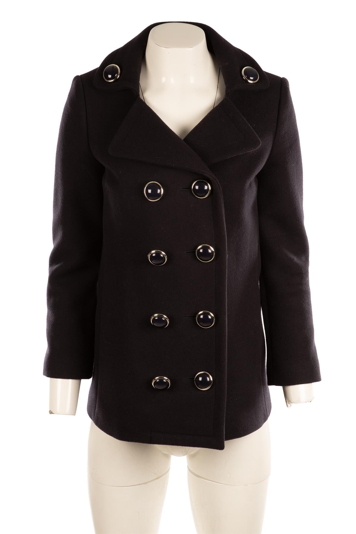 MICHAEL KORS COLLECTION NAVY WOOL JACKET US 2 UK 6