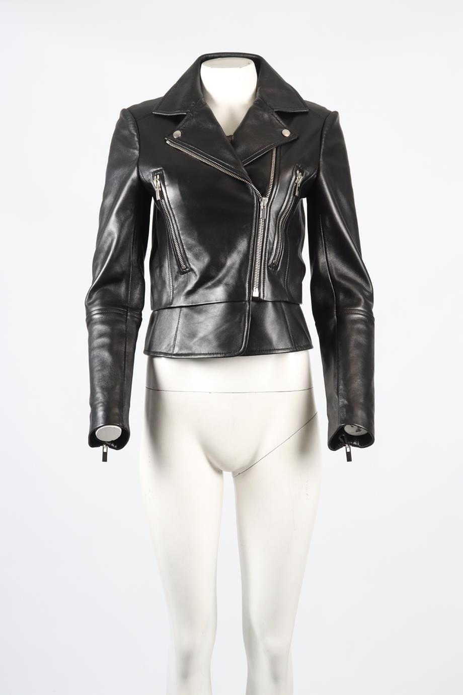 BALENCIAGA LEATHER BIKER JACKET FR 40 UK 12