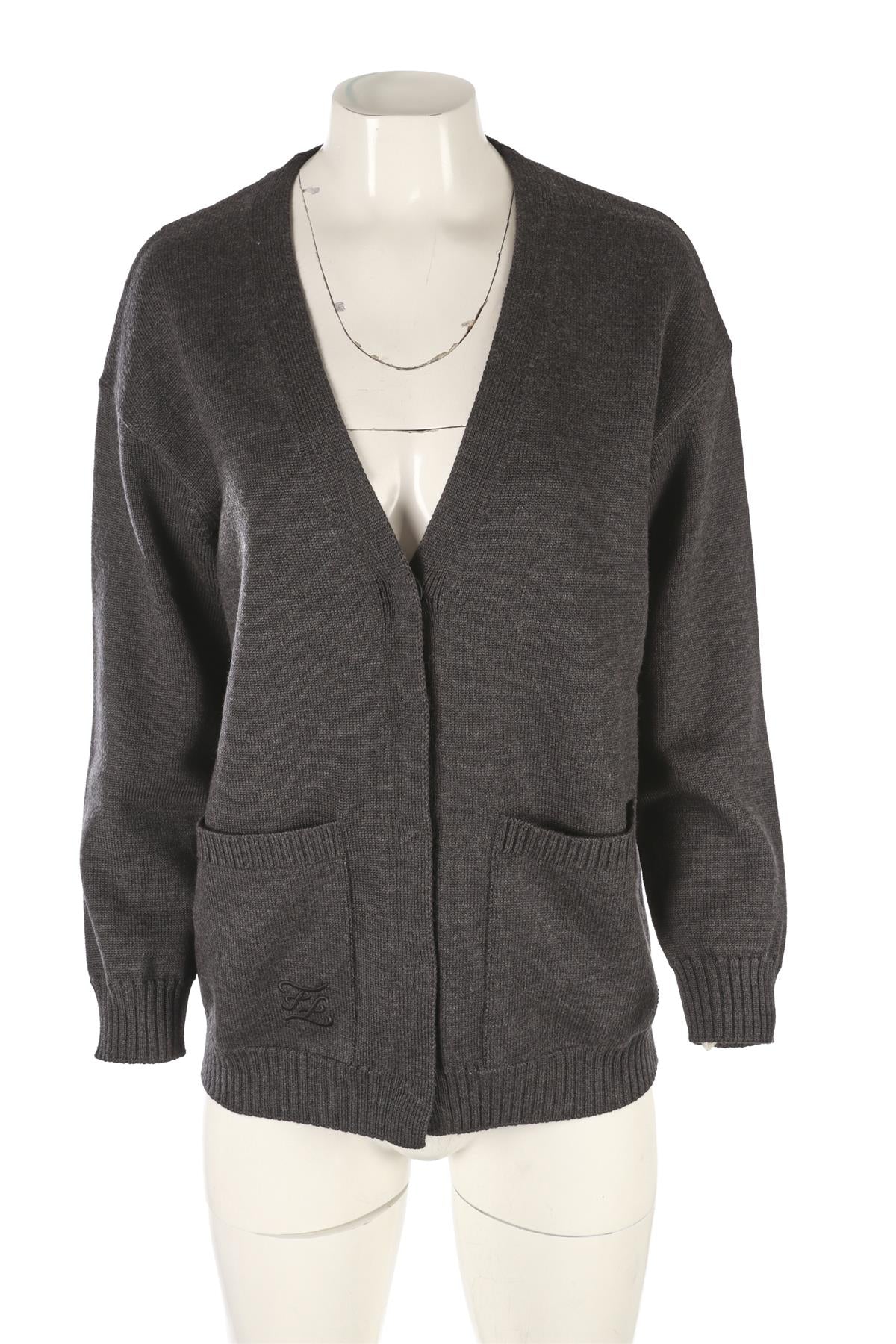 FENDI GREY WOOL CARDIGAN IT 36 UK 4