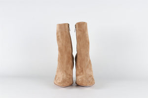 GIANVITO ROSSI TAN SUEDE ANKLE BOOTS EU 38 UK 5 US 8