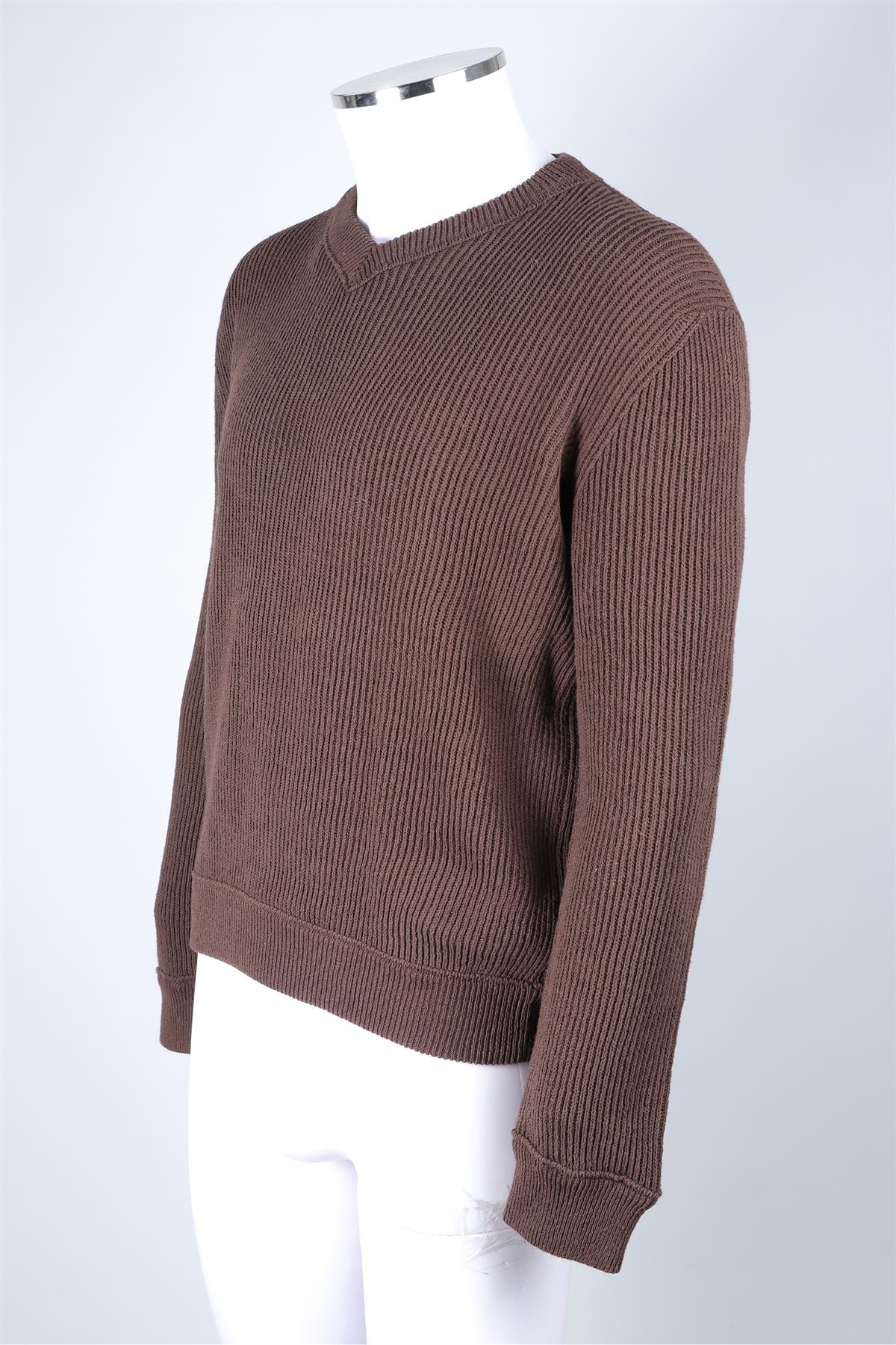 THE ROW BROWN MEN'S COTTON SWEATER MEDIUM