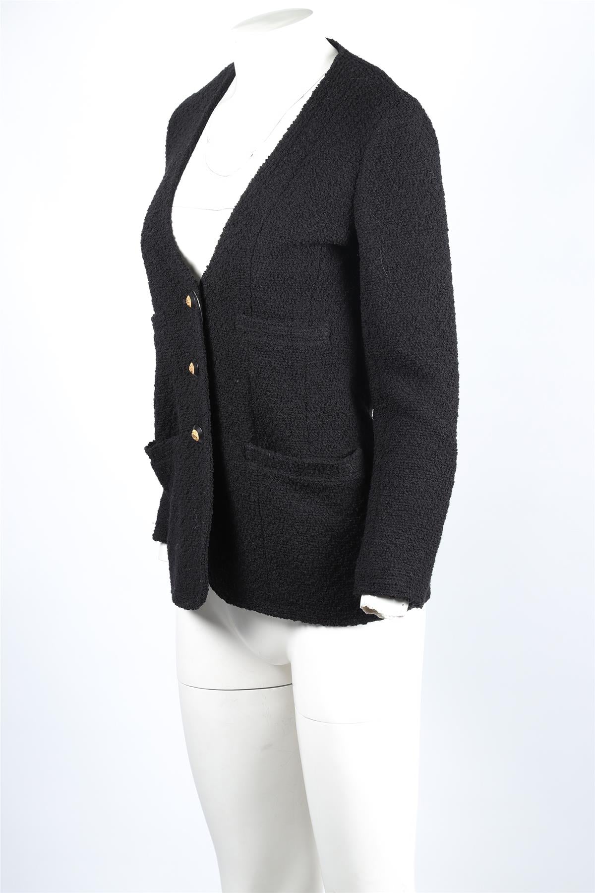 CHANEL BLACK 1993 WOOL JACKET SMALL