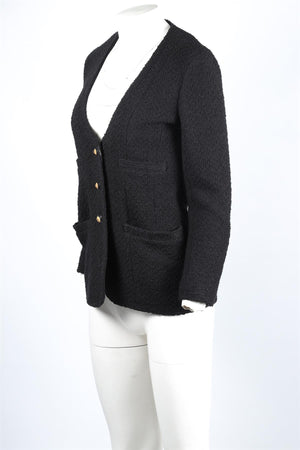 CHANEL BLACK 1993 WOOL JACKET SMALL