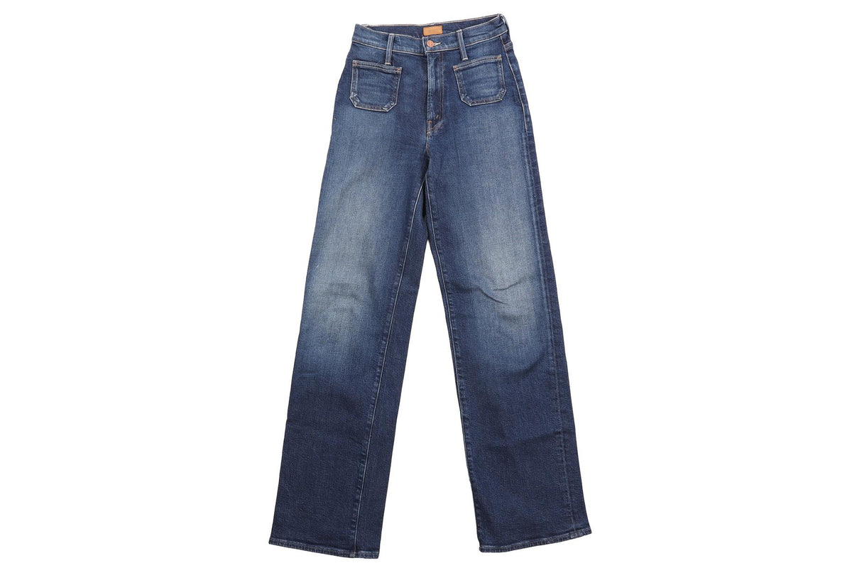 MOTHER BLUE HIGH RISE STRAIGHT LEG JEANS UK 6 W24