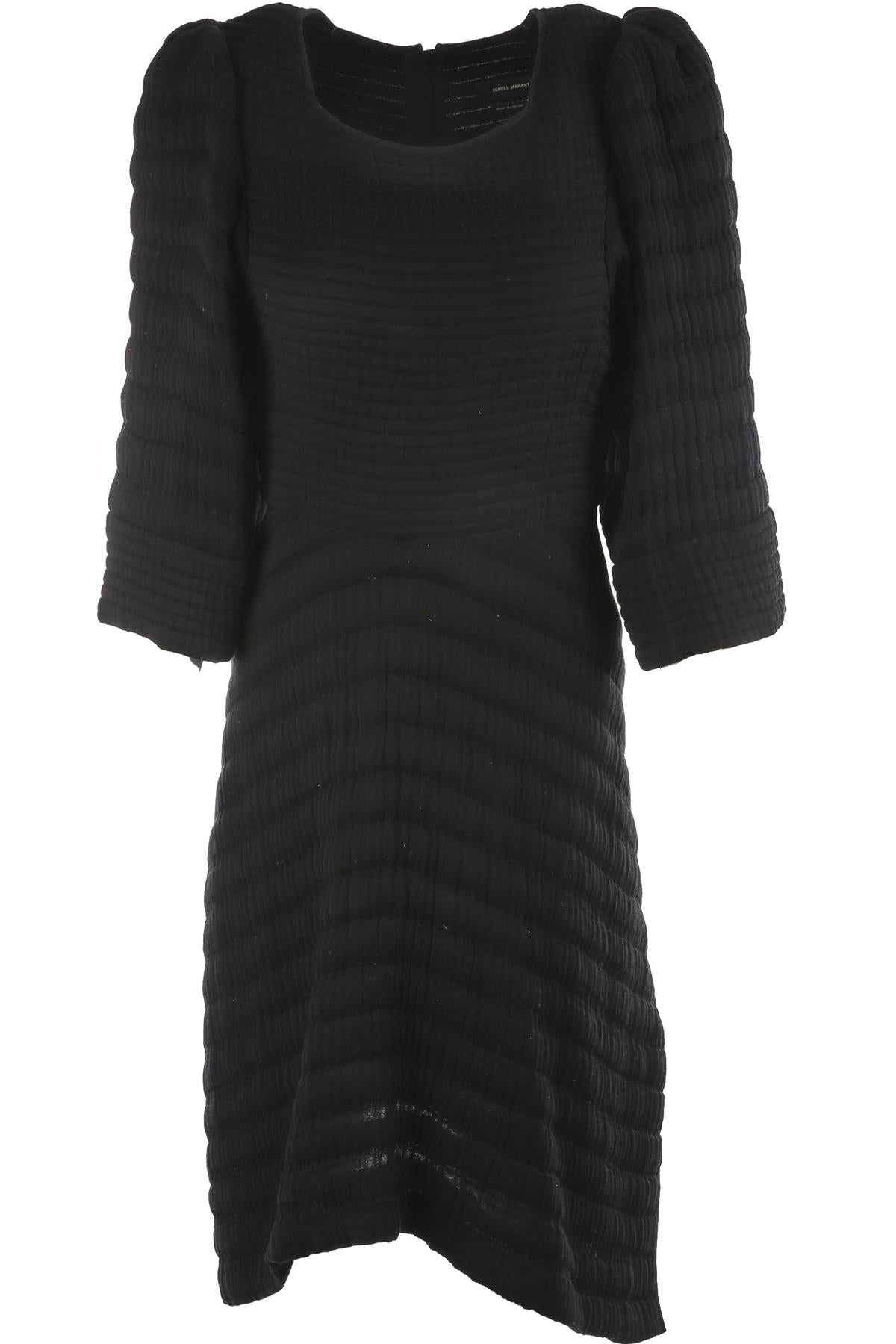 ISABEL MARANT BLACK COTTON MIDI DRESS FR 36 UK 8