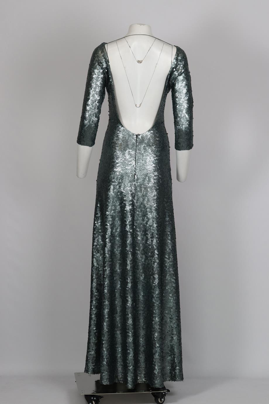 MARC JACOBS SEQUINNED SATIN MAXI DRESS US 2 UK 6