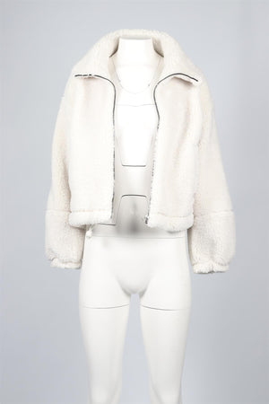 LULULEMON WHITE FAUX SHEARLING JACKET US 4 UK 8