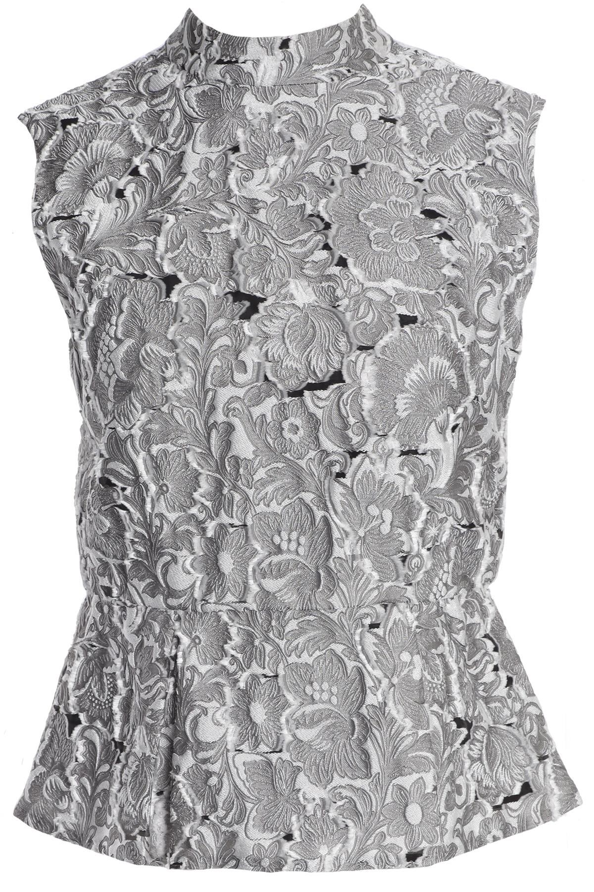 ERDEM GREY JACQUARD TOP UK 12