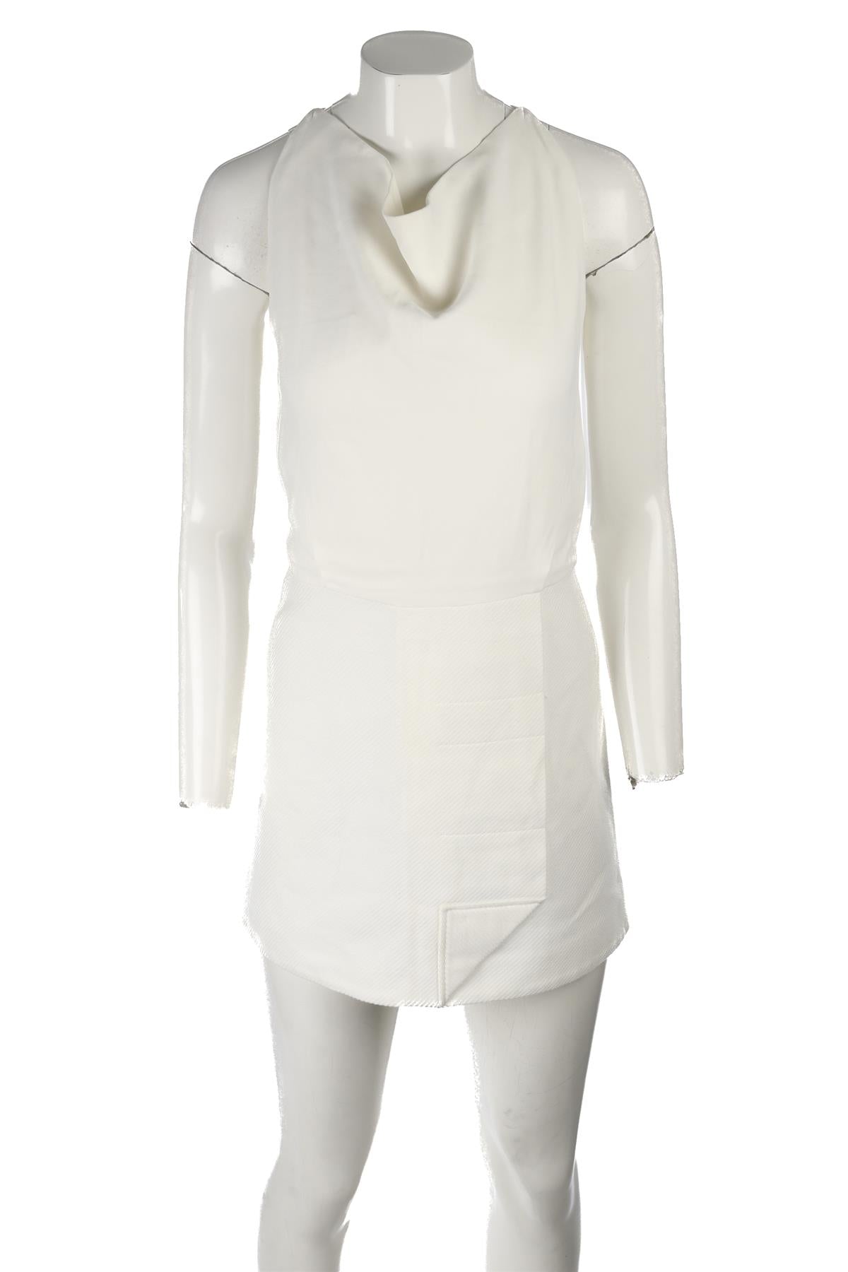 ROLAND MOURET IVORY CREPE MINI DRESS UK 6