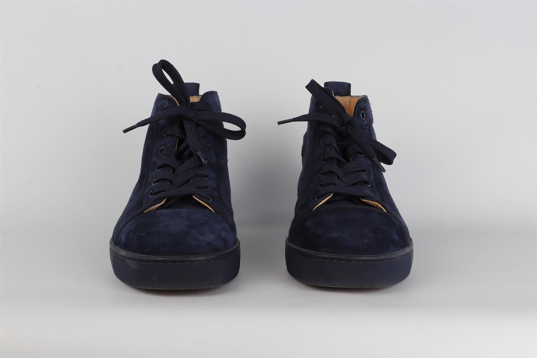 CHRISTIAN LOUBOUTIN NAVY MEN'S ST LOUIS SUEDE SNEAKERS EU 43.5 UK 9.5 US 10.5