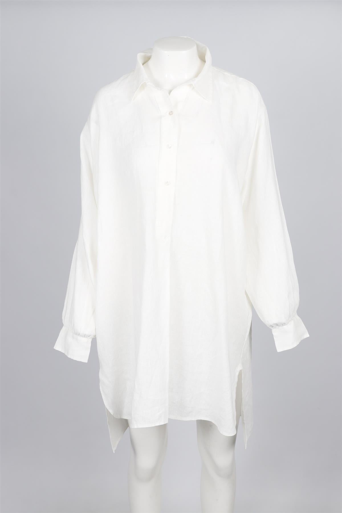 DOEN WHITE LINEN DRESS LARGE