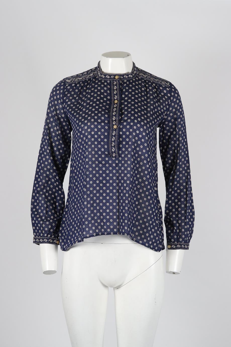 ISABEL MARANT ÉTOILE PRINTED COTTON TOP FR 34 UK 6