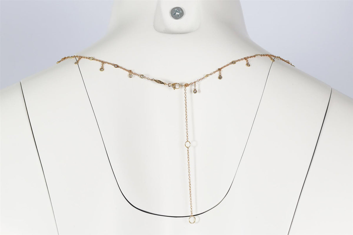 JACQUIE AICHE YELLOW GOLD AND PAVE DIAMOND BELLY CHAIN