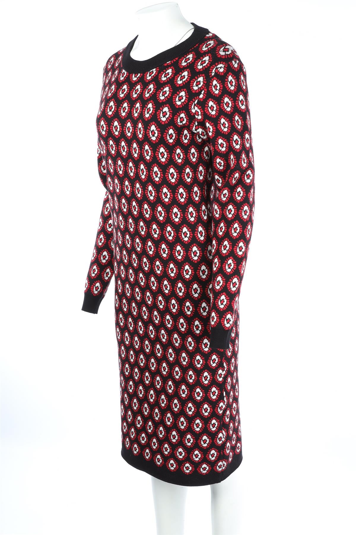ELIE TAHARI BLACK KNIT MIDI DRESS XLARGE