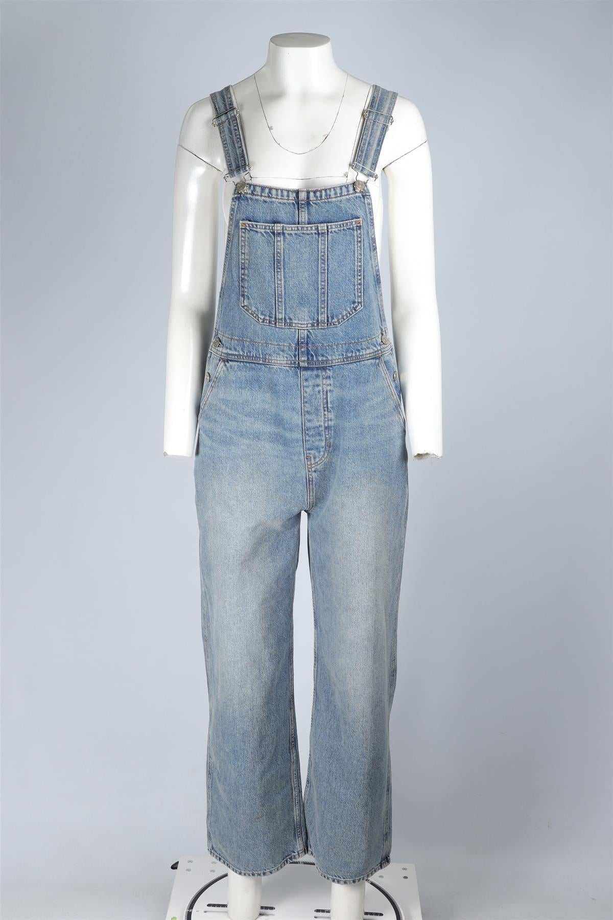 REFORMATION BLUE DENIM DUNGAREES US 2 UK 6