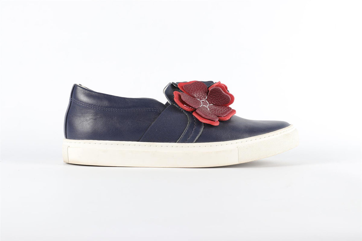 LANVIN BLUE LEATHER SNEAKERS EU 39 UK 6, US 9