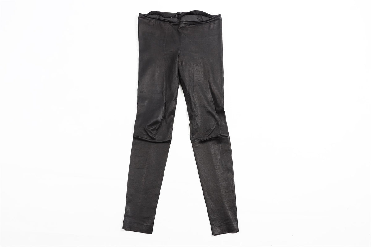 THE ROW BLACK LEATHER SKINNY PANTS LARGE
