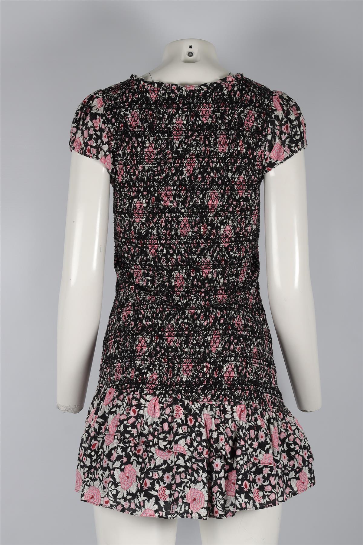 LOVESHACKFANCY BLACK COTTON MINI DRESS SMALL