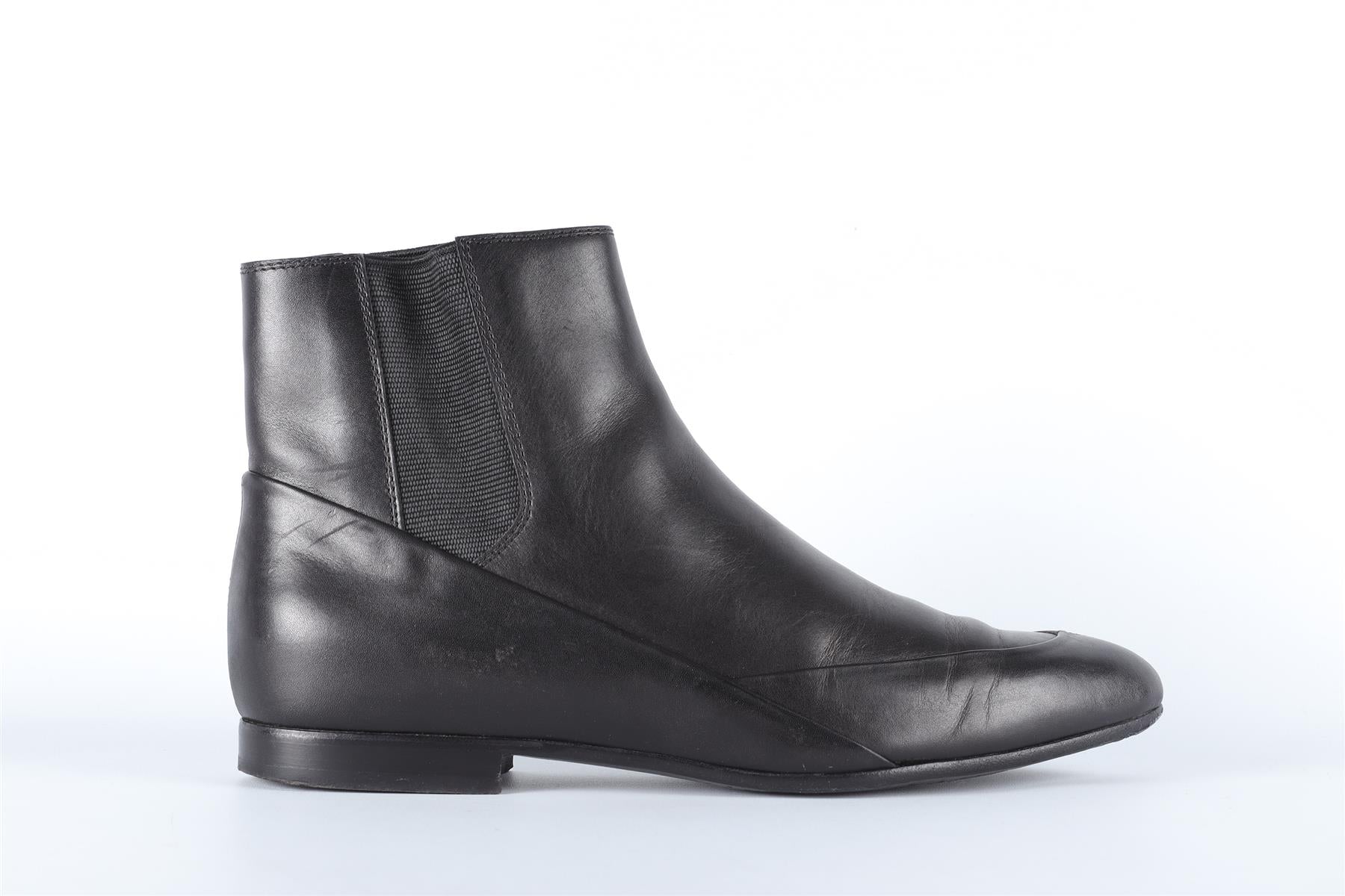 BALENCIAGA BLACK LEATHER ANKLE BOOTS EU 36.5 UK 3.5 US 6.5