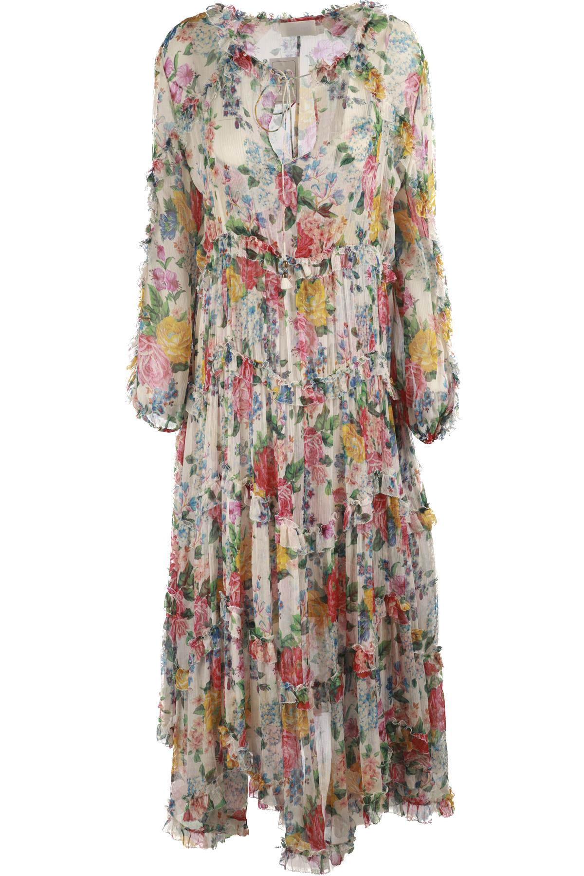 ZIMMERMANN MULTI SILK MAXI DRESS UK 10