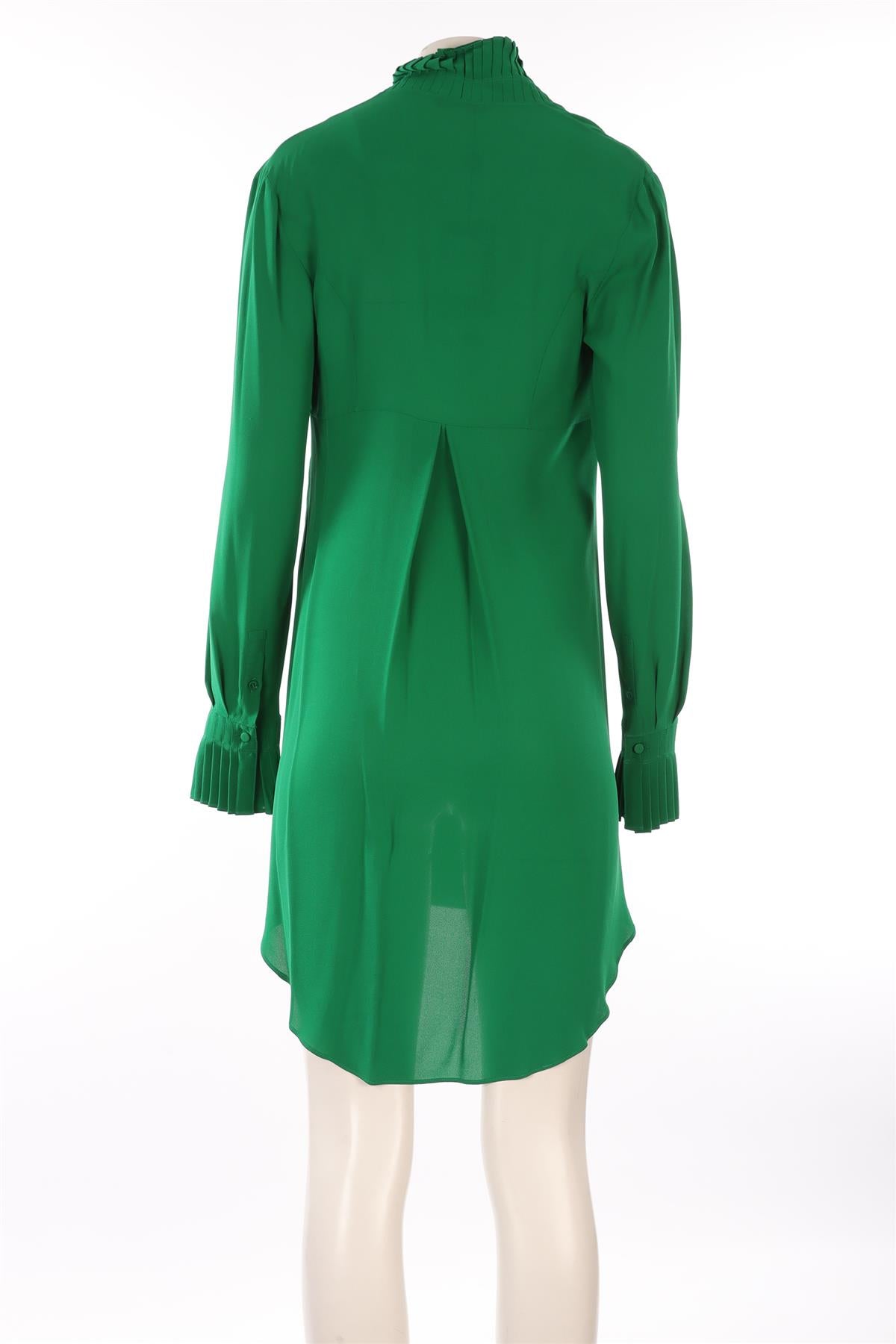 ALEXANDER MCQUEEN GREEN SILK MINI DRESS IT 40 UK 8
