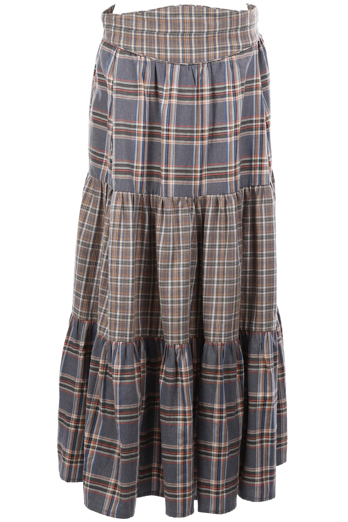 ANNA MASON MULTI COTTON MIDI SKIRT UK 10