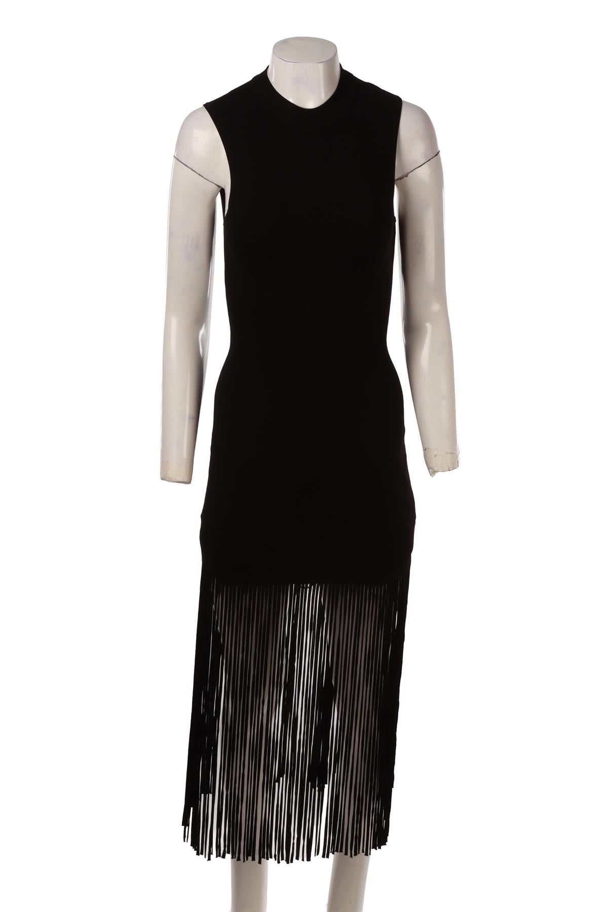 BLACK JERSEY MIDI DRESS