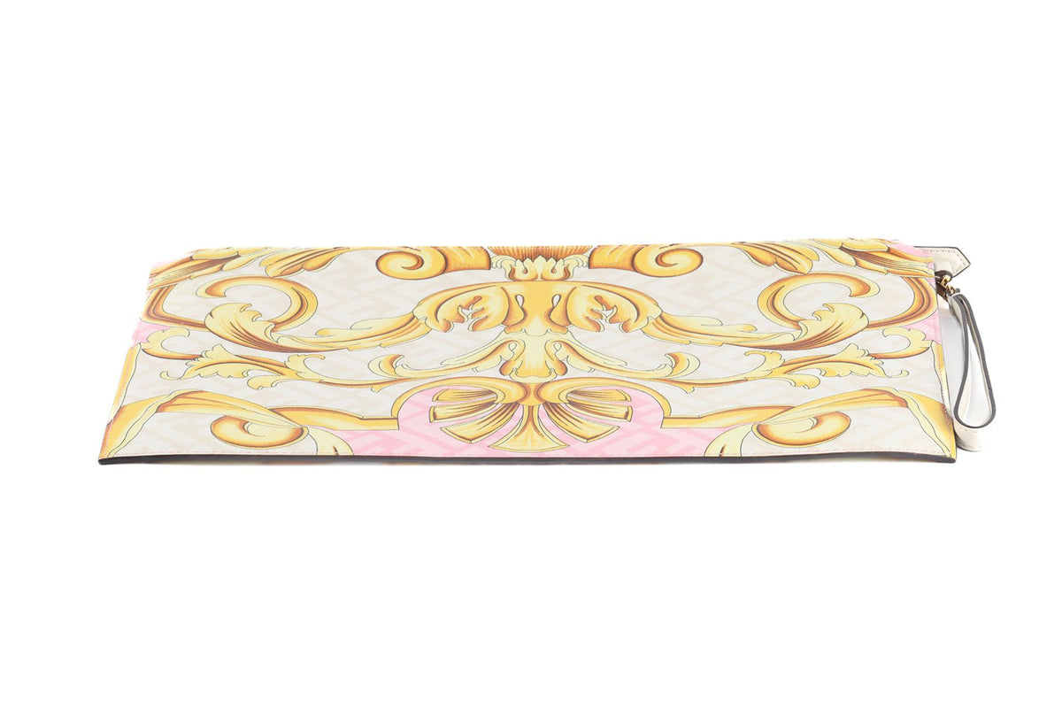 FENDACE PINK FF LEATHER CLUTCH