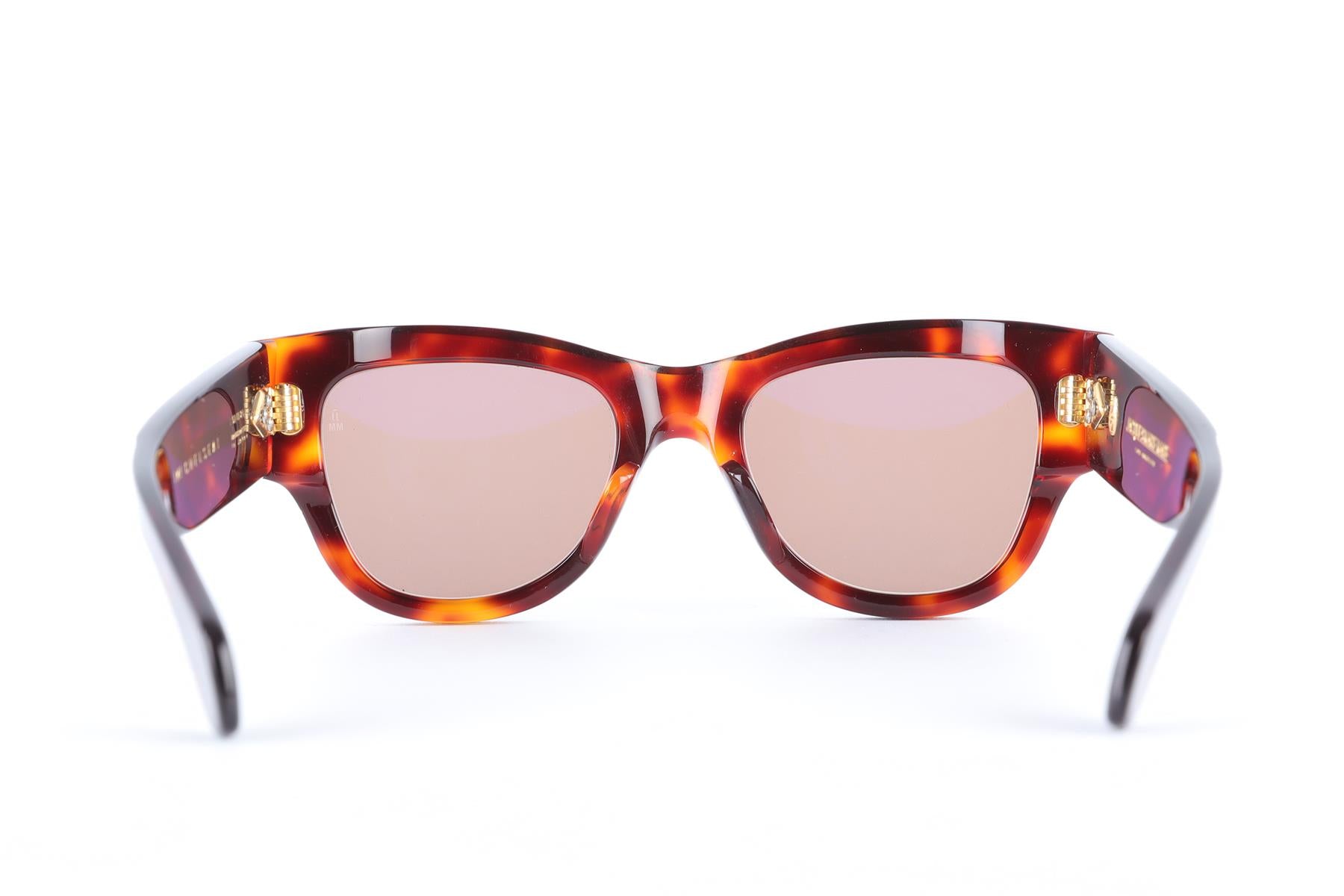 JACQUE MARIE MAGE BROWN SQUARE FRAME ACETATE SUNGLASSES