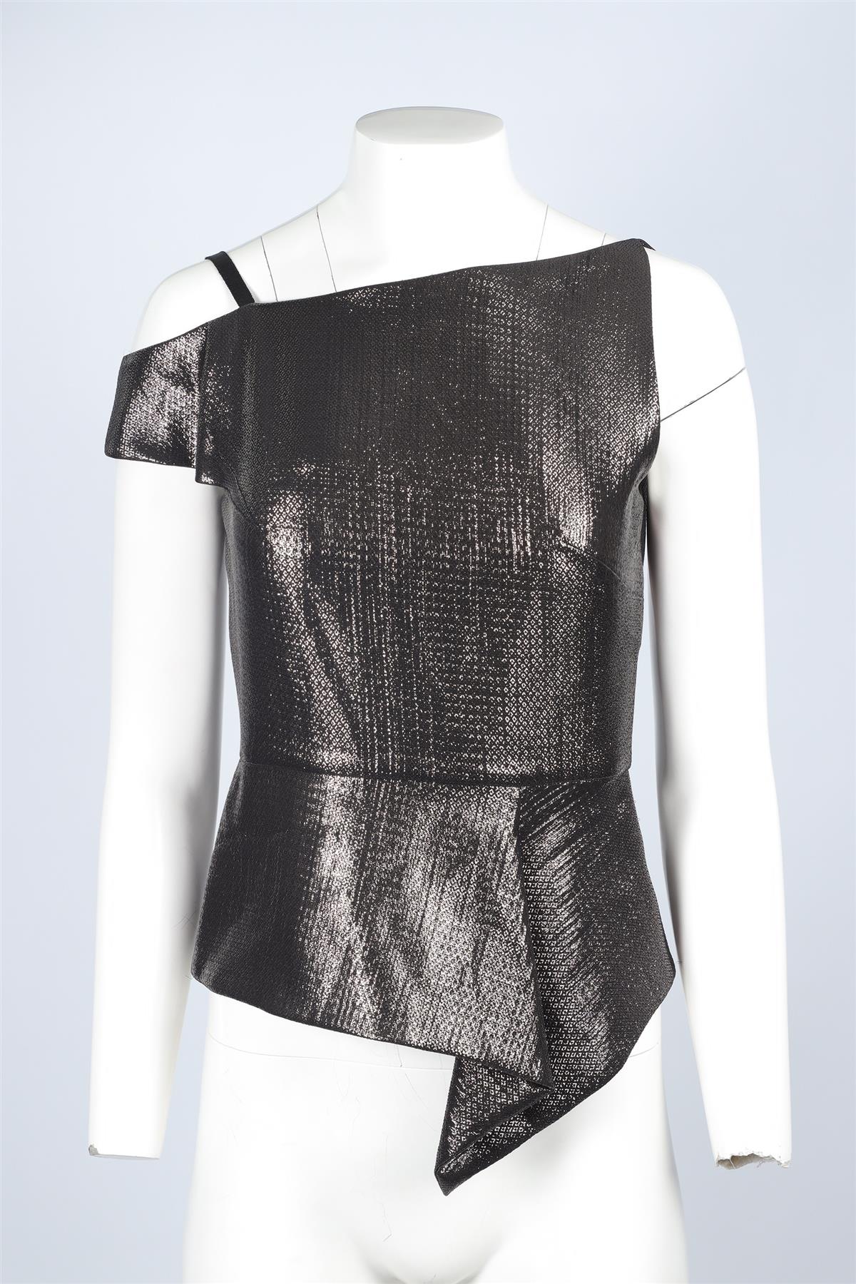 ROLAND MOURET GREY SILK TOP UK 10