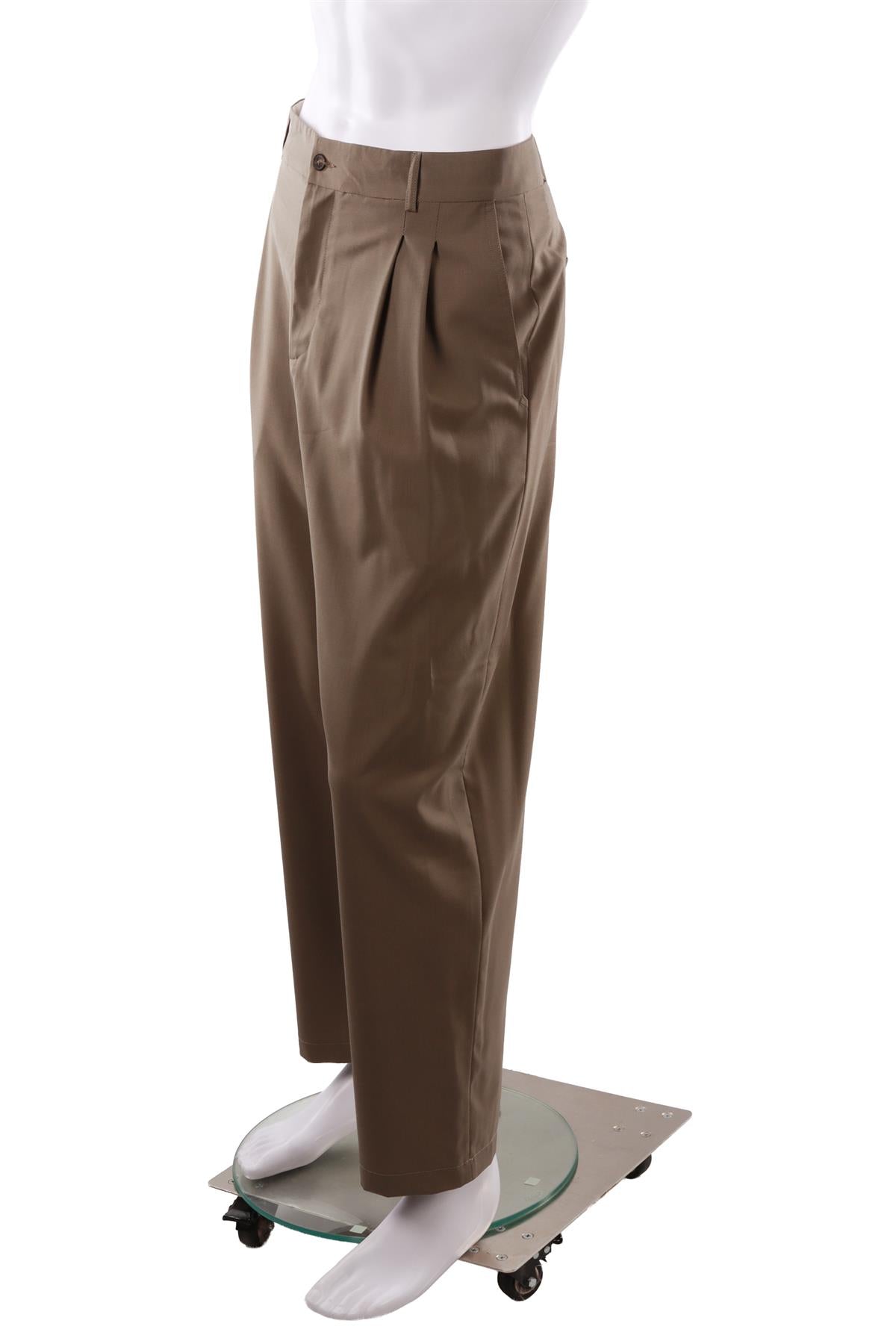 GREY LINEN STRAIGHT LEG PANTS