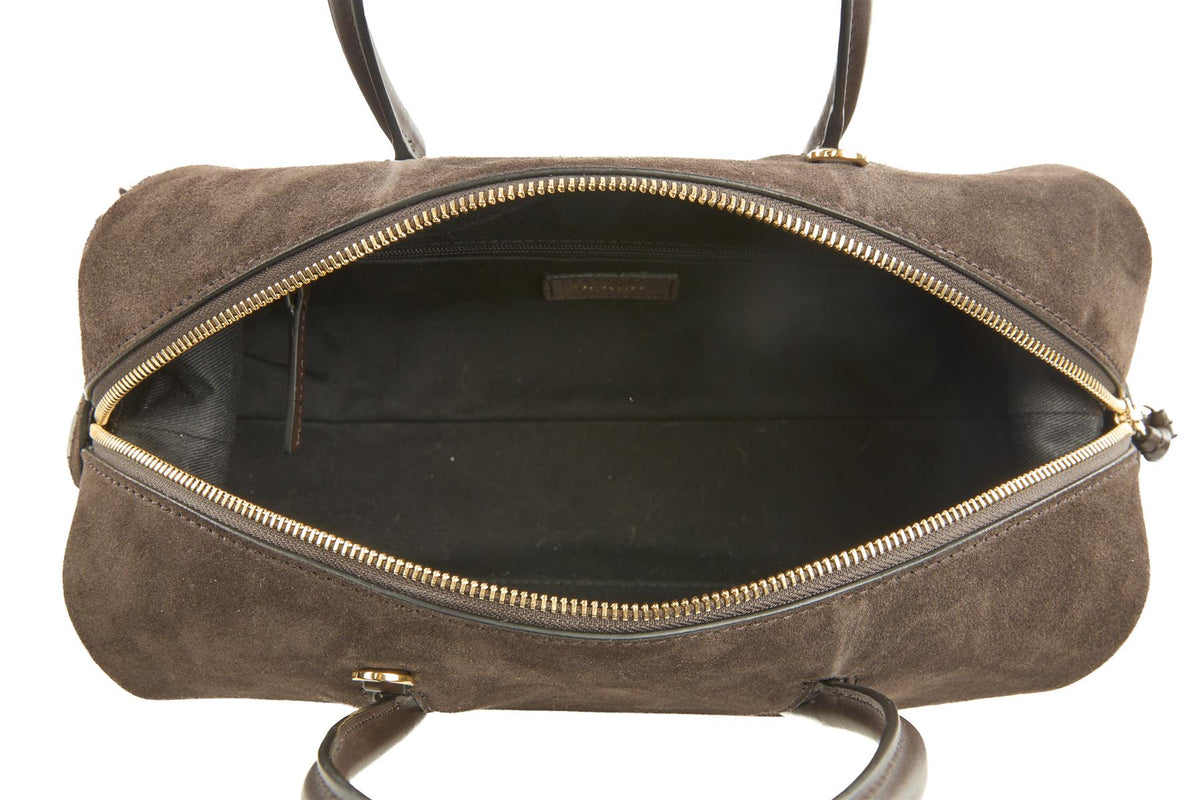 DEMELLIER BROWN THE STOCKHOLM MEDIUM SUEDE TOTE BAG