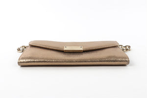 JIMMY CHOO GOLD LEATHER SHOULDER BAG